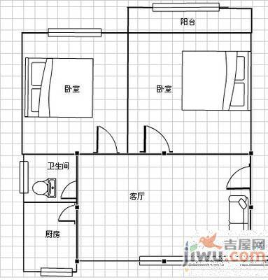 郑飞小区3室1厅1卫82㎡户型图