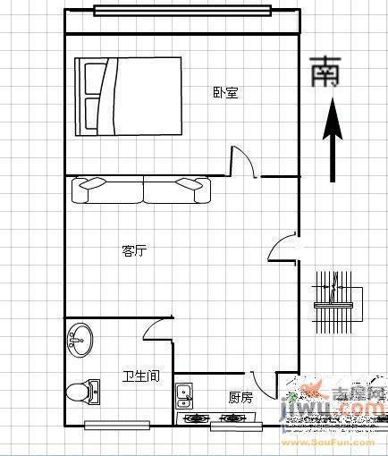 郑飞小区3室1厅1卫82㎡户型图