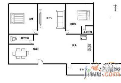 郑飞小区3室1厅1卫82㎡户型图