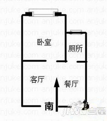 长城康桥华城1室1厅1卫户型图