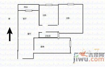 绿云小区2室1厅1卫71㎡户型图