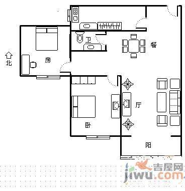 绿云小区2室1厅1卫71㎡户型图