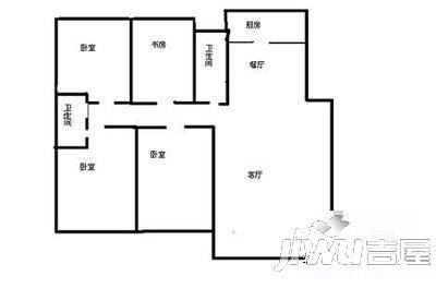 清城美苑2室2厅1卫84.5㎡户型图