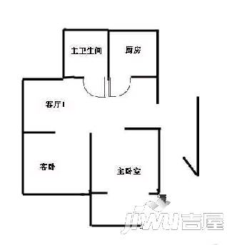 海棠寺小区2室1厅1卫61㎡户型图