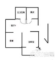 海棠寺小区2室1厅1卫61㎡户型图