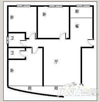 中油运河上郡3室2厅2卫154㎡户型图