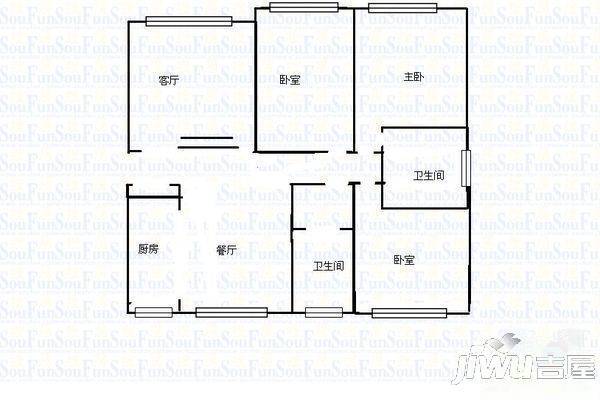 响水湾3室2厅1卫户型图