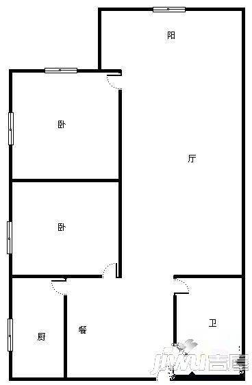 明天花园1室0厅1卫45㎡户型图