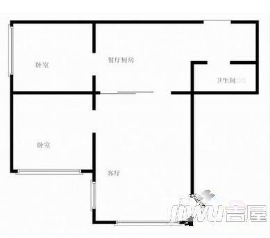 珠江荣域2室2厅1卫户型图