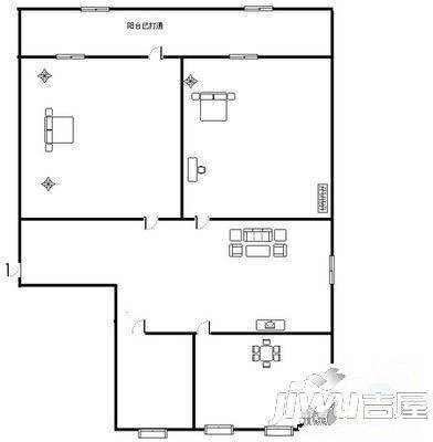 珠江荣域2室2厅1卫户型图