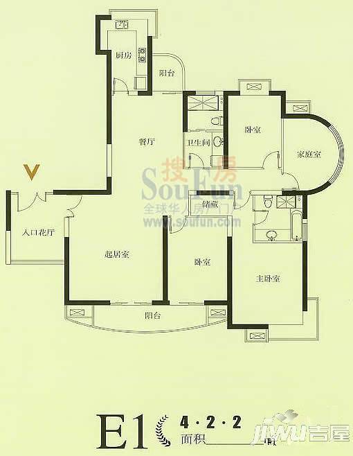 长城康桥华城4室2厅2卫户型图