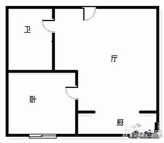 主语城1室1厅1卫43㎡户型图