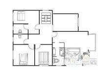 建业广场3室2厅2卫154㎡户型图