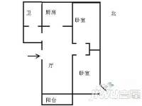 和风细宇2室2厅1卫123㎡户型图