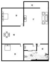 北辰公寓2室2厅1卫89㎡户型图