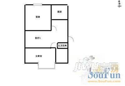 鑫龙花园3室2厅1卫户型图