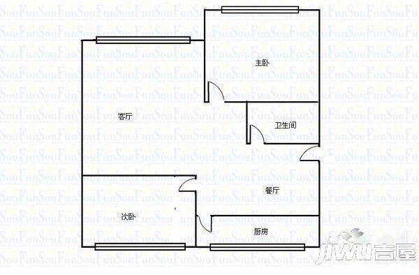 中储粮大厦住宅3室2厅1卫户型图