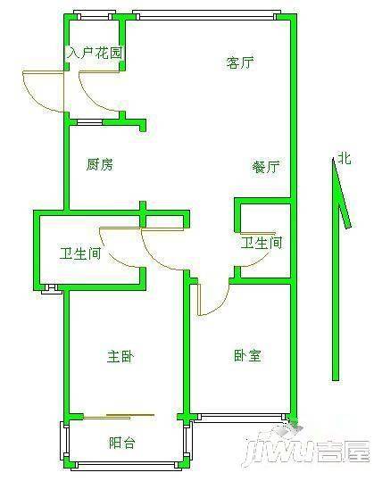 绿城百合四期2室2厅1卫163㎡户型图