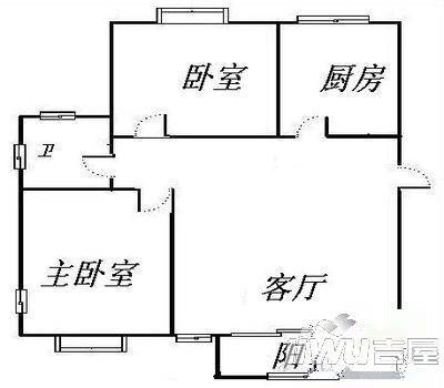 绿城百合四期2室2厅1卫163㎡户型图