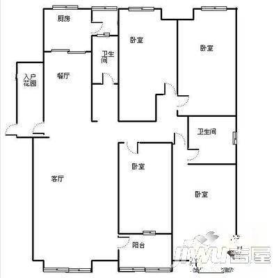 金鹏时代4室2厅2卫159㎡户型图