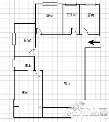 新华苑3室2厅2卫161㎡户型图