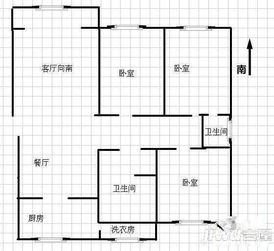 瑞隆城墅2室2厅2卫97.1㎡户型图