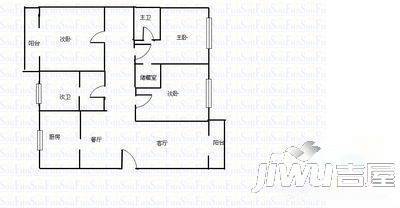 瑞隆城墅2室2厅2卫97.1㎡户型图