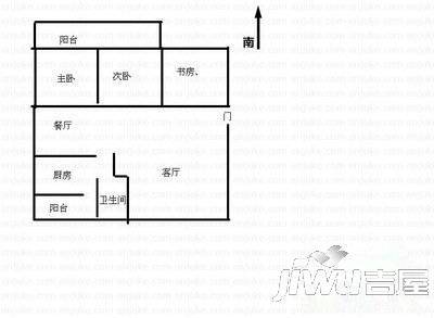 中铁苑2室1厅1卫户型图