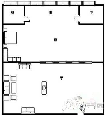 锦绣苑1室1厅1卫41㎡户型图