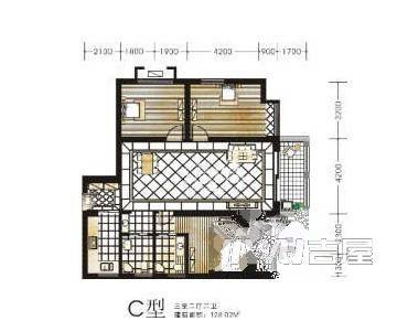 北福华铁路小区2室1厅1卫82㎡户型图