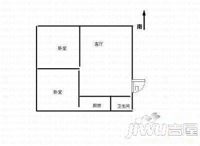 北福华铁路小区2室1厅1卫82㎡户型图