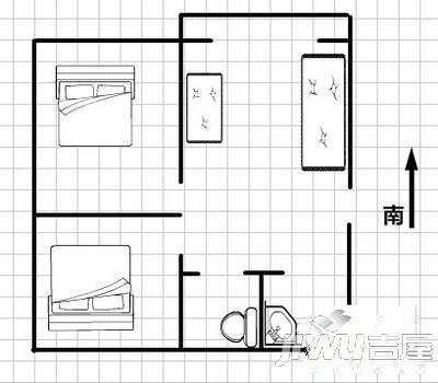 北福华铁路小区2室1厅1卫82㎡户型图