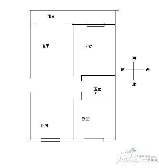 广兴洁云花园3室2厅1卫户型图