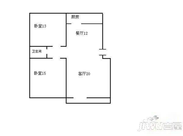 广兴洁云花园3室2厅1卫户型图