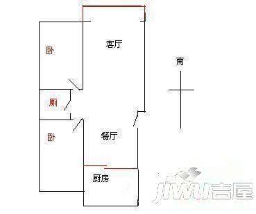 广兴洁云花园3室2厅1卫户型图