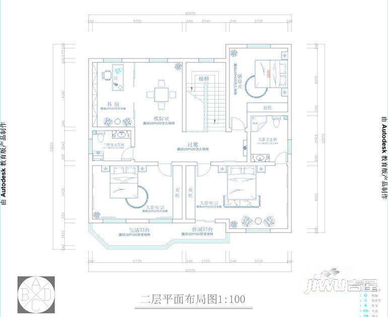 南彩小区2室2厅1卫户型图