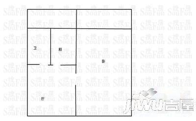 滨河名家二期2室2厅1卫87㎡户型图