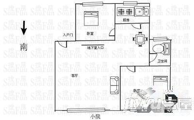 滨河名家二期2室2厅1卫87㎡户型图