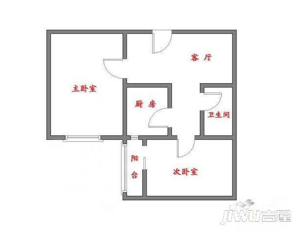 明天花园1室0厅1卫45㎡户型图