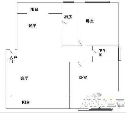 明天花园1室0厅1卫45㎡户型图