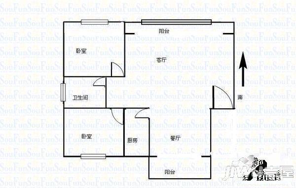 明天花园1室0厅1卫45㎡户型图