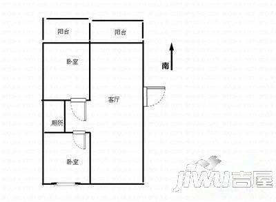 信息技术学院家属院3室2厅1卫80㎡户型图