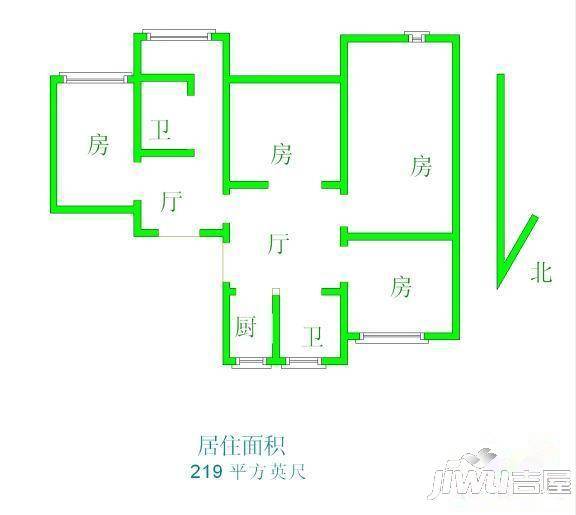 未来花园4室2厅1卫户型图