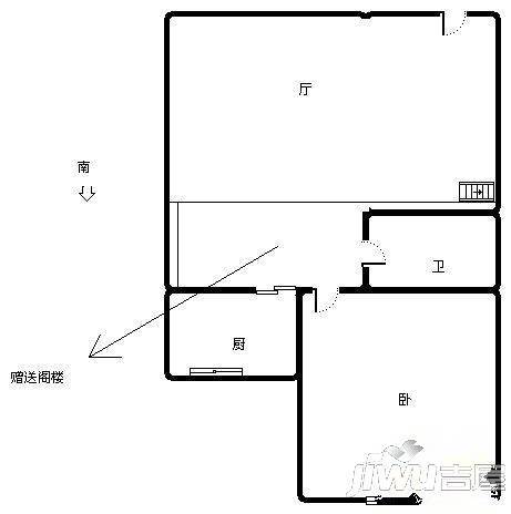 香桔市1室1厅1卫41㎡户型图