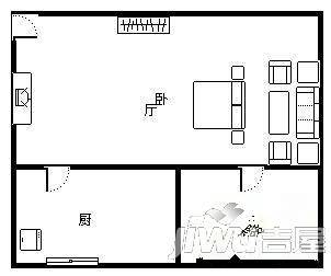 香桔市1室1厅1卫41㎡户型图