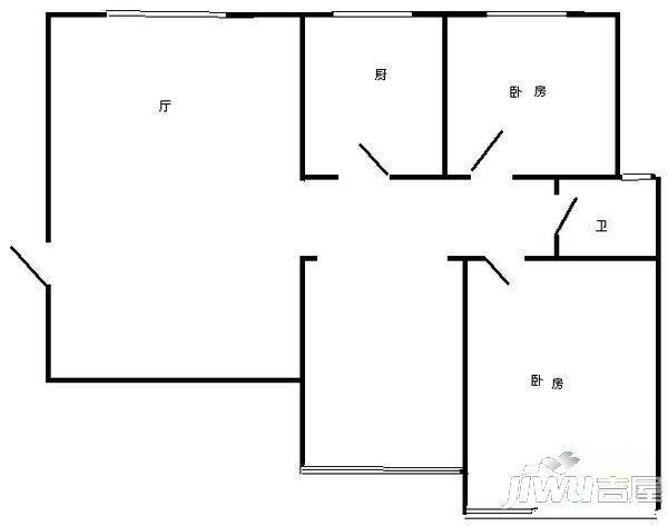 丰庆华府2室2厅1卫95㎡户型图