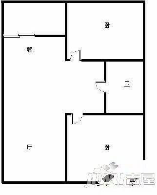 丰庆华府2室2厅1卫95㎡户型图