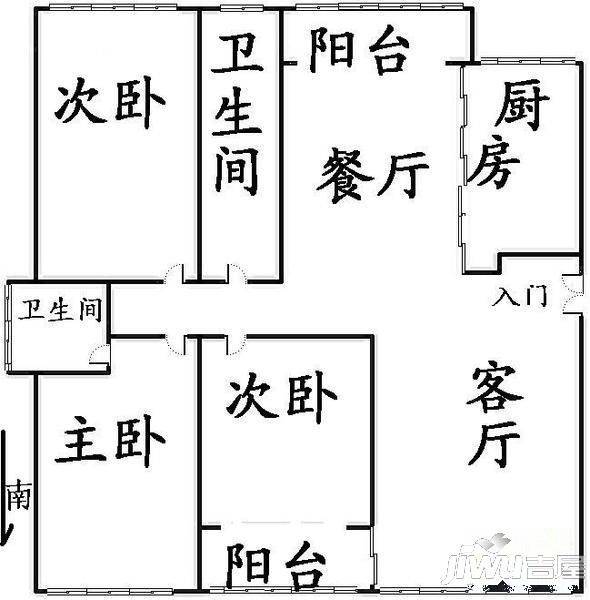 经三名筑3室2厅1卫户型图