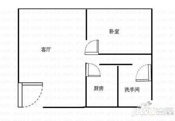 丽江水花园2室2厅1卫105㎡户型图