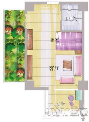 美景花郡2室2厅1卫87㎡户型图